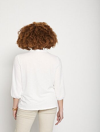 T-shirt maille reliéfée esprit blouse
