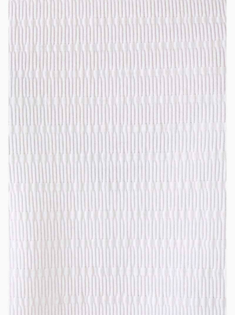 T-shirt maille texturée - Damart Blanc - Kiabi