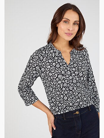T-shirt maille texturée fleurie - Damart