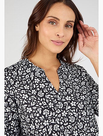 T-shirt maille texturée fleurie - Damart