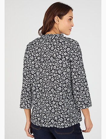 T-shirt maille texturée fleurie - Damart