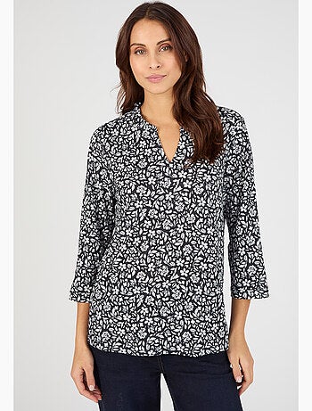 T-shirt maille texturée fleurie - Damart