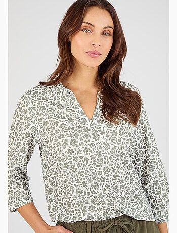 T-shirt maille texturée fleurie - Damart