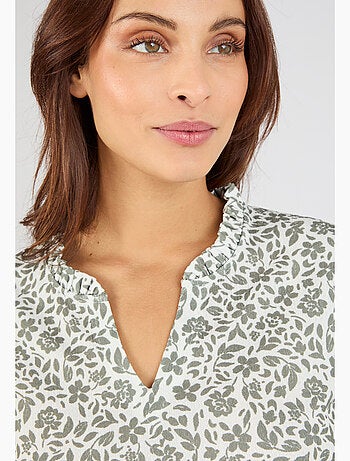 T-shirt maille texturée fleurie - Damart