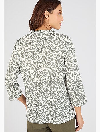 T-shirt maille texturée fleurie - Damart