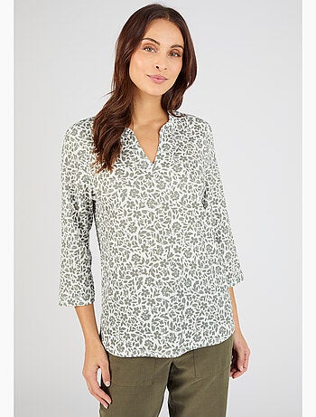 T-shirt maille texturée fleurie - Damart