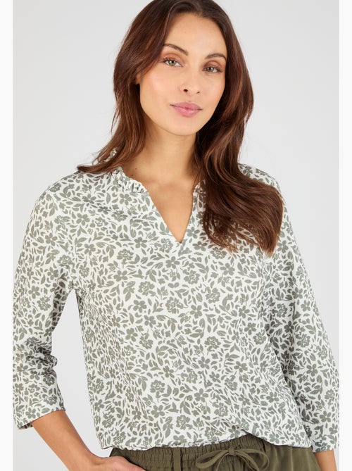 T-shirt maille texturée fleurie - damart - Kiabi T-shirt maille texturée fleurie - damart - Kiabi