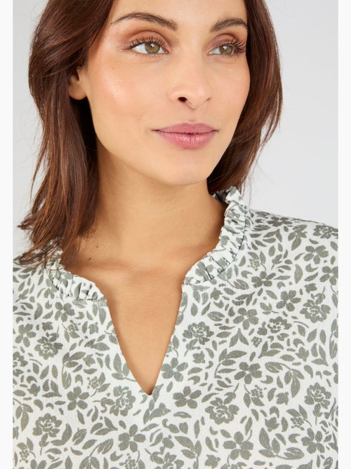 T-shirt maille texturée fleurie - damart - Kiabi T-shirt maille texturée fleurie - damart - Kiabi