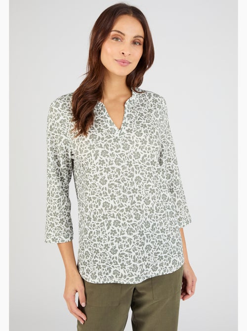 T-shirt maille texturée fleurie - damart - Kiabi T-shirt maille texturée fleurie - damart - Kiabi