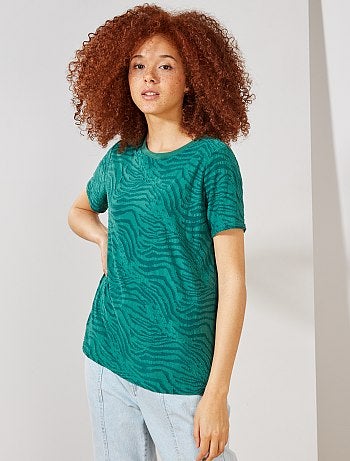 T-shirt maille zébré - Kiabi