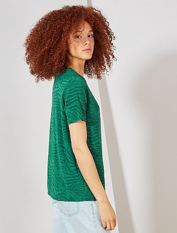 T-shirt maille zébré - Kiabi
