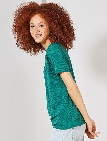 T-shirt maille zébré - Kiabi