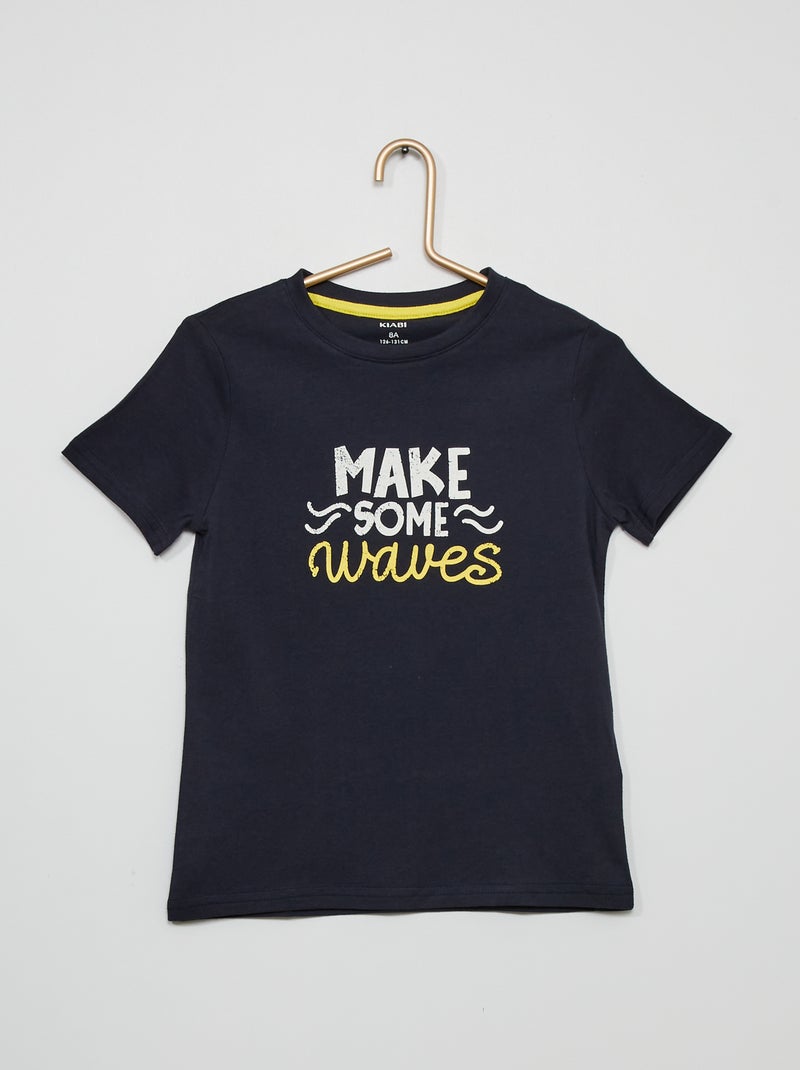 T-shirt 'Make some waves' marine - Kiabi