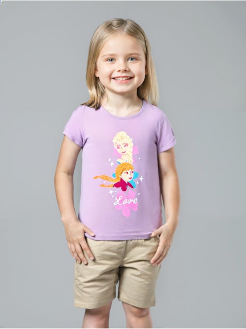 T-shirt manche courte La Reine des Neiges   | Licence Officielle - Kiabi