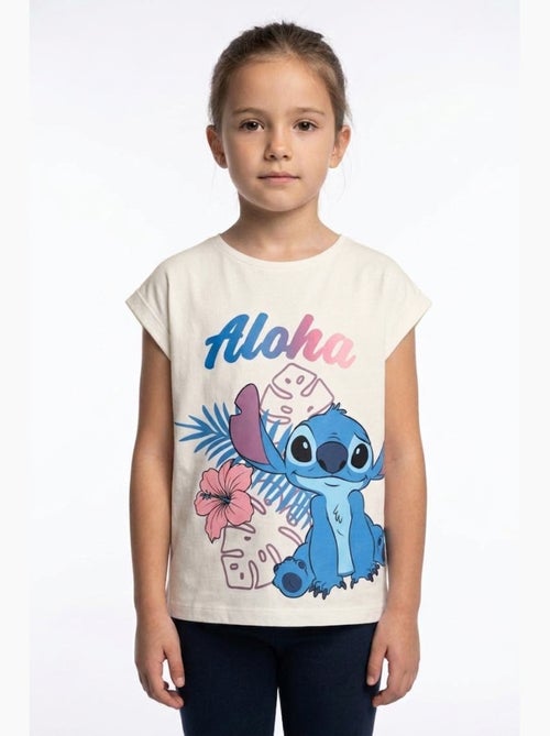 T-shirt manche courte Lilo et Stich   cassé | Licence Officielle - Kiabi
