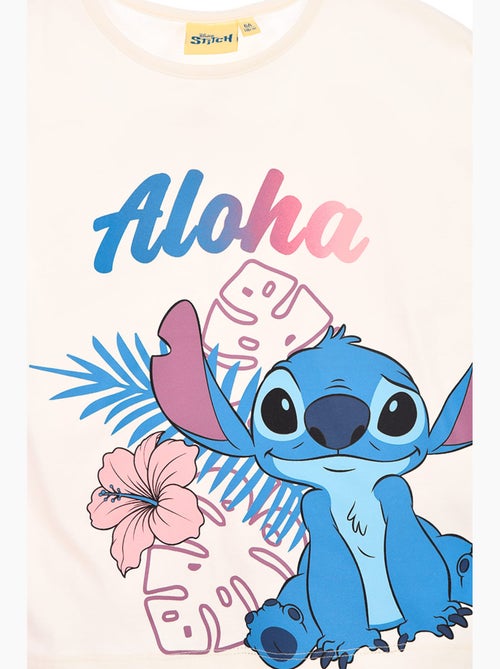 T-shirt manche courte Lilo et Stich   cassé | Licence Officielle - Kiabi