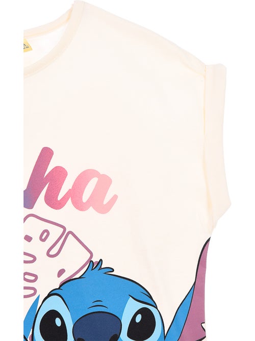 T-shirt manche courte Lilo et Stich   cassé | Licence Officielle - Kiabi