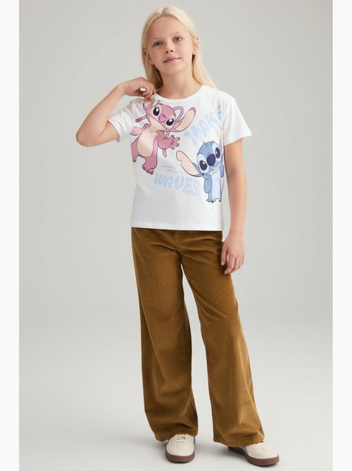 T-shirt manche courte Lilo et Stich   | Licence Officielle - Kiabi