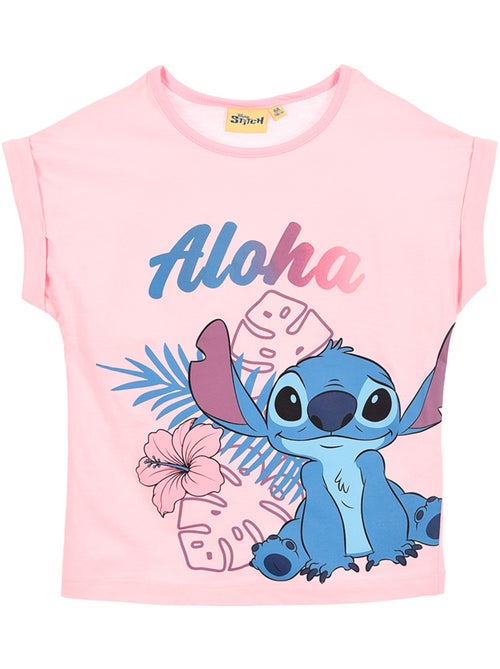 T-shirt manche courte Lilo et Stich   | Licence Officielle - Kiabi