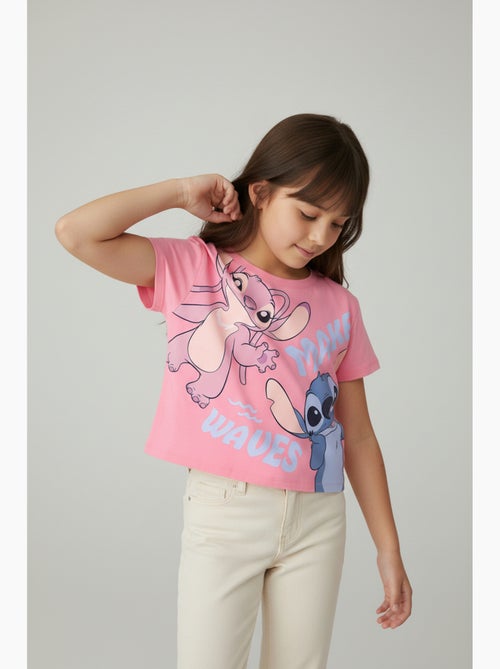 T-shirt manche courte Lilo et Stich   | Licence Officielle - Kiabi