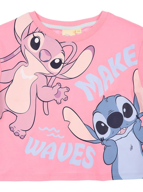 T-shirt manche courte Lilo et Stich   | Licence Officielle - Kiabi