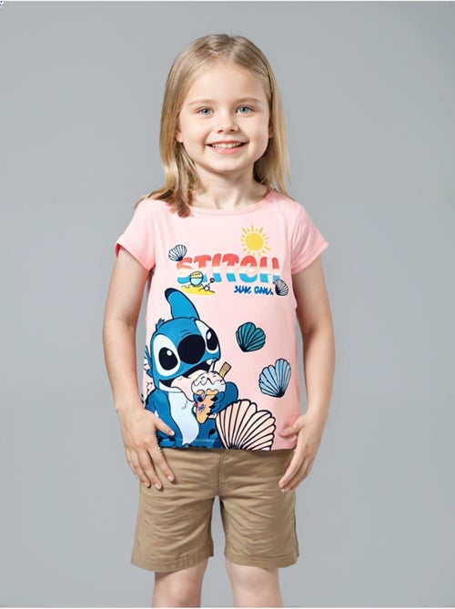 T-shirt manche courte Lilo et Stich   | Licence Officielle - Kiabi