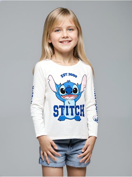 T-shirt manche longue Lilo et Stich    | Licence Officielle - Kiabi