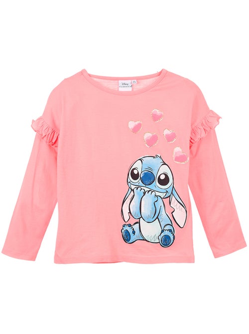 T-shirt manche longue Lilo et Stich   | Licence Officielle - Kiabi