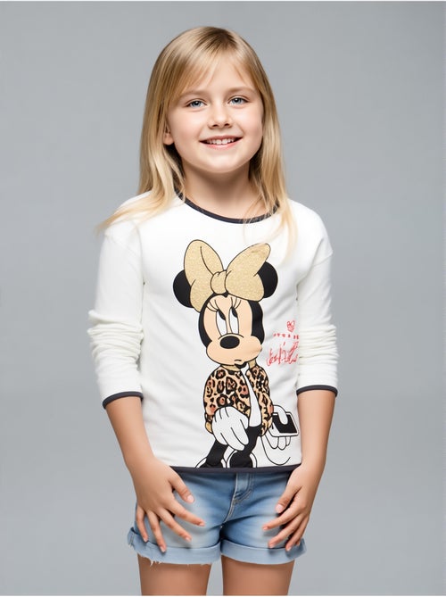 T-shirt manche longue Minnie   | Licence Officielle - Kiabi