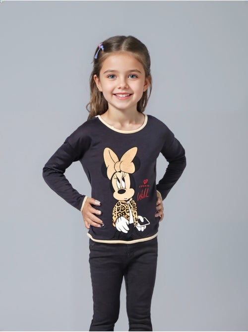 T-shirt manche longue Minnie   | Licence Officielle - Kiabi