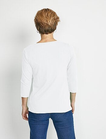 T-shirt manches 3/4 clouté fantaisie