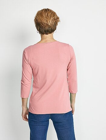 T-shirt manches 3/4 clouté fantaisie