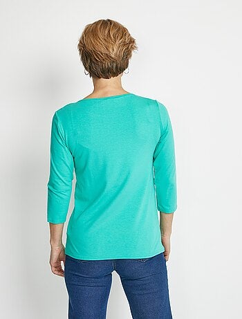 T-shirt manches 3/4 clouté fantaisie