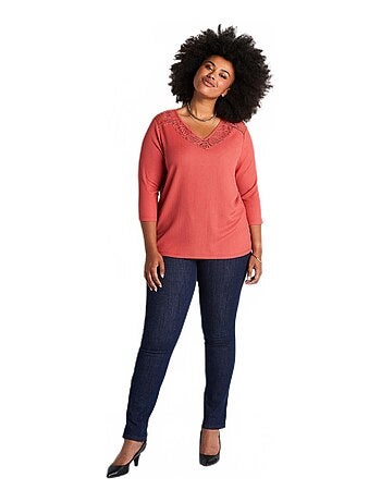 T-shirt manches 3/4 dentelle