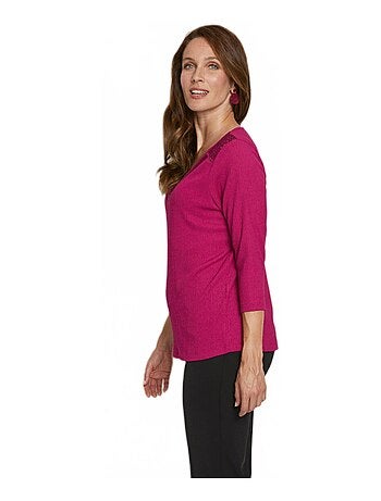 T-shirt manches 3/4 dentelle