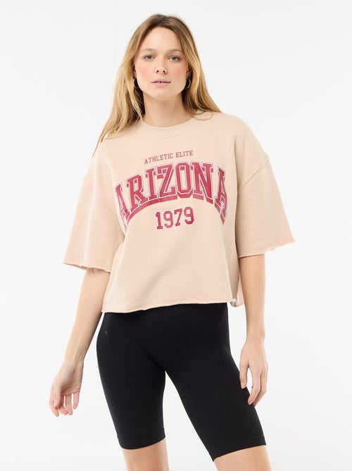 T-shirt manches 3/4 en French Terry - Kiabi