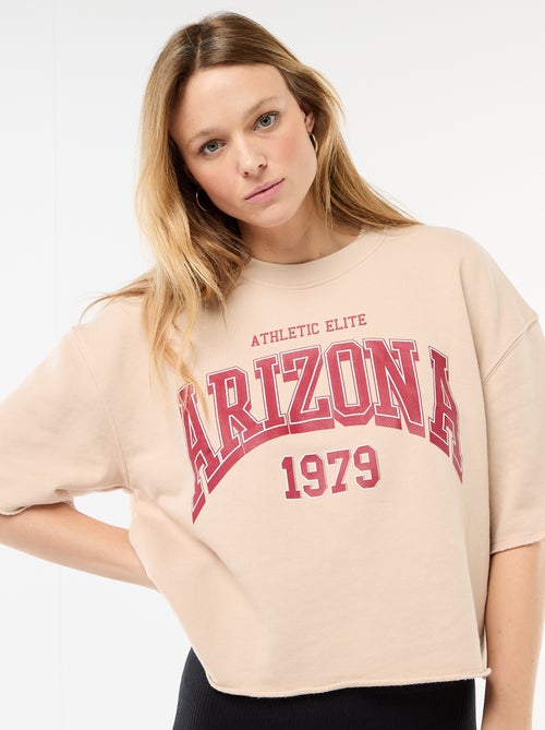 T-shirt manches 3/4 en French Terry - Kiabi