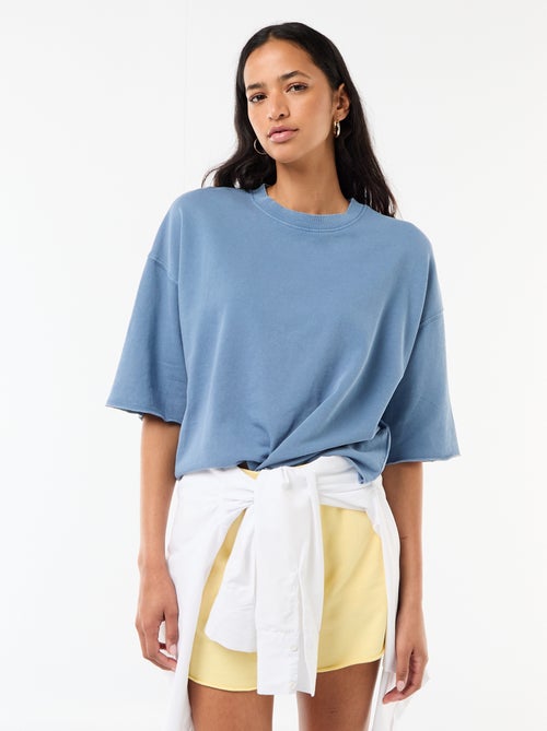 T-shirt manches 3/4 en French Terry - Kiabi