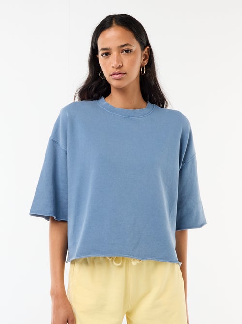 T-shirt manches 3/4 en French Terry - Kiabi