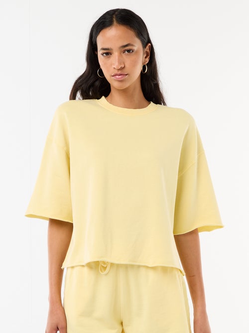 T-shirt manches 3/4 en French Terry - Kiabi