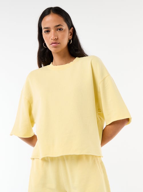 T-shirt manches 3/4 en French Terry - Kiabi