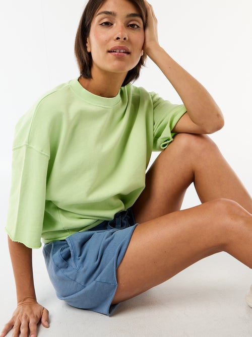 T-shirt manches 3/4 en French Terry - Kiabi T-shirt manches 3/4 en French Terry - Kiabi