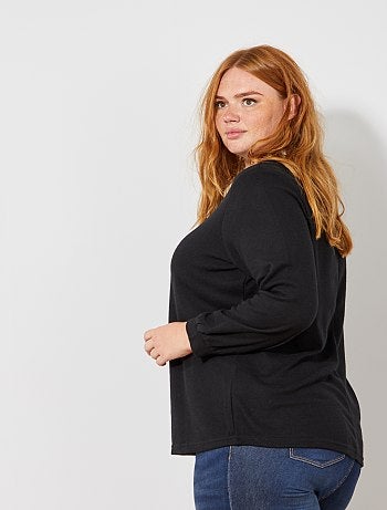 Grande taille femme - T-shirt manches ballon et col claudine - Kiabi