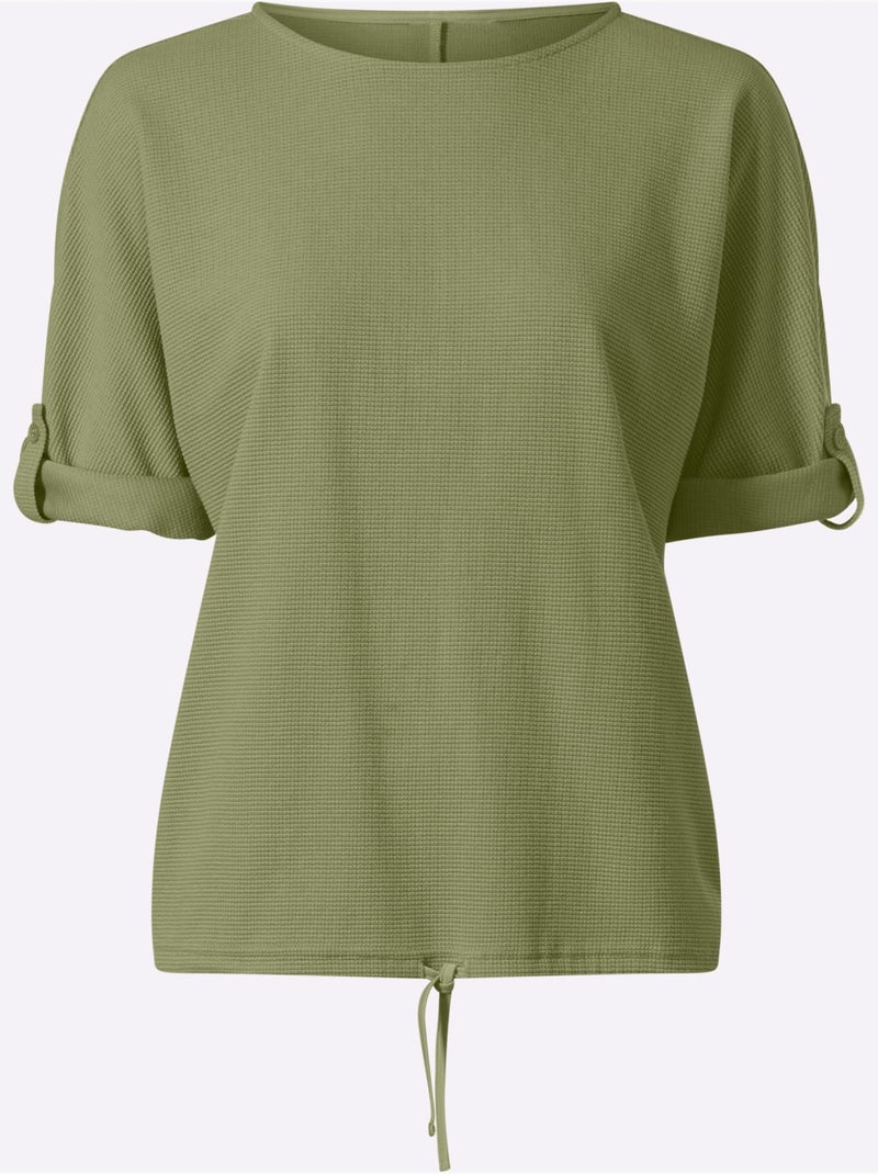 T-shirt Manches Chauve-souris 50% Coton - Taille Standard - Helline Bleu Vert Gris - Kiabi
