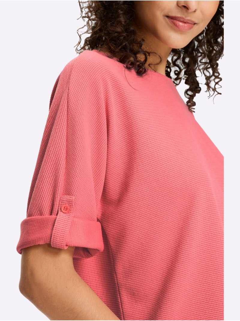 T-shirt Manches Chauve-souris 50% Coton - Taille Standard - Helline Rose - Kiabi