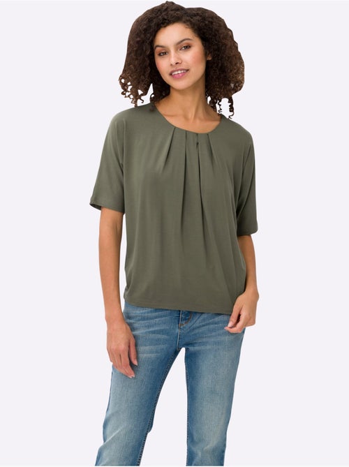 T-shirt Manches Chauve-souris Viscose Douce Et Fluide - Taille Standard - helline - Kiabi