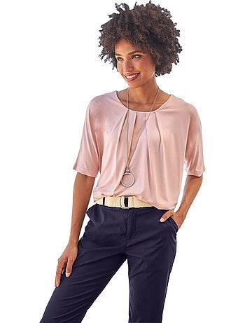 T-shirt Manches Chauve-souris Viscose Douce Et Fluide - Taille Standard - helline