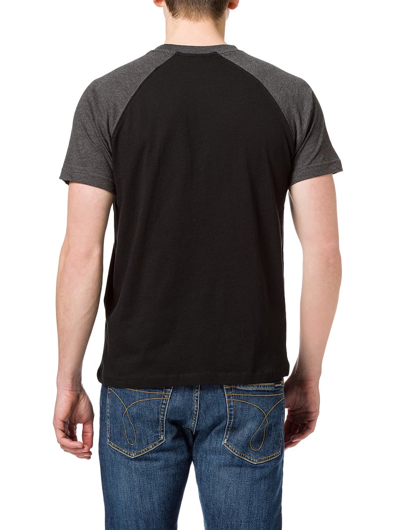 T-shirt manches contrastées - build your brand Noir - Kiabi
