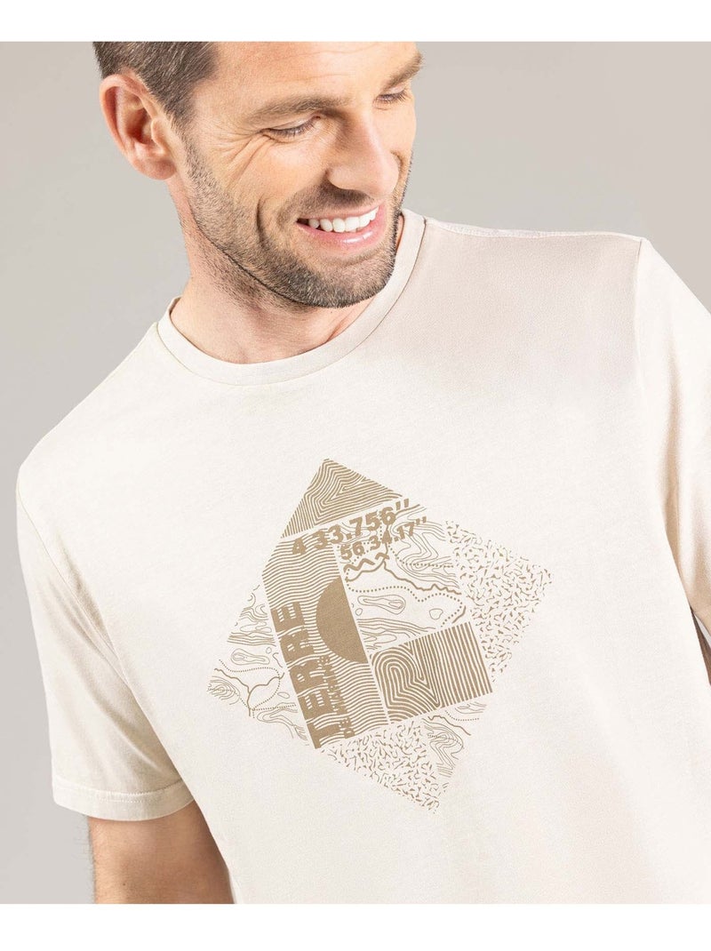 T-shirt manches courtes - Terre de Marins Beige - Kiabi