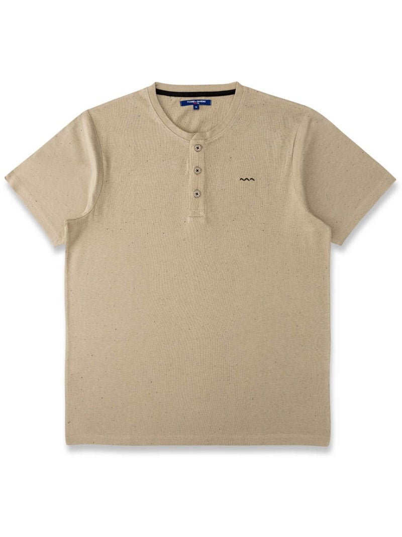 T-shirt manches courtes - Terre de Marins Beige - Kiabi
